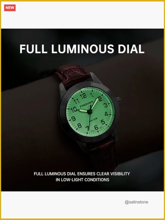 Slim Minimalist Analog Watch with Leather Strap main image 7